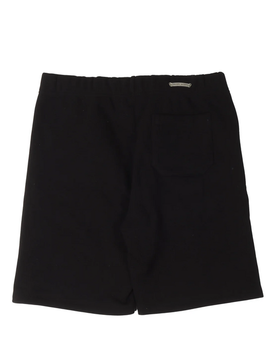 Cemetery Cross Embroidered Sweat Shorts Black