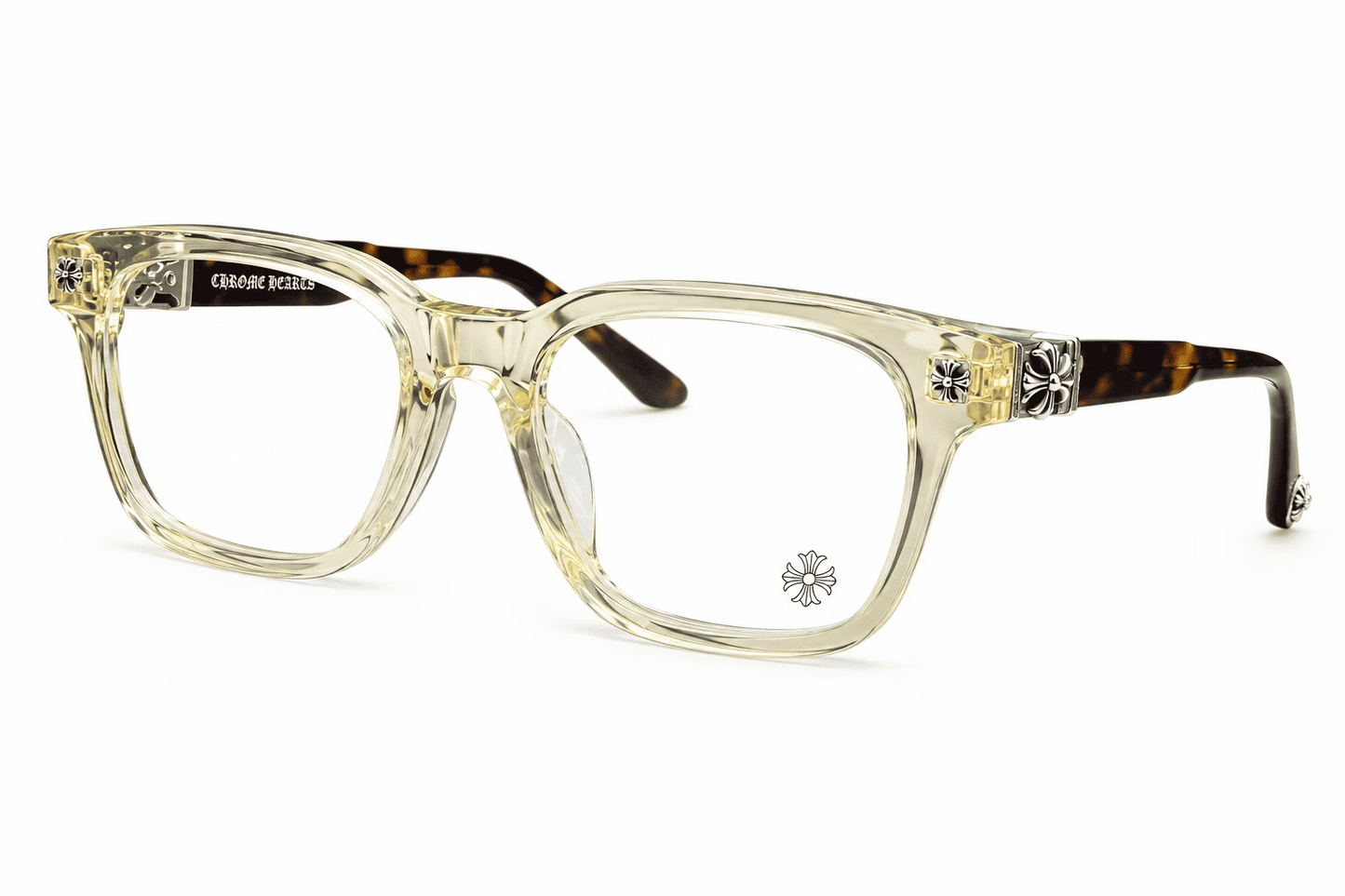 Chrome Hearts Clear Crystal Square Glasses