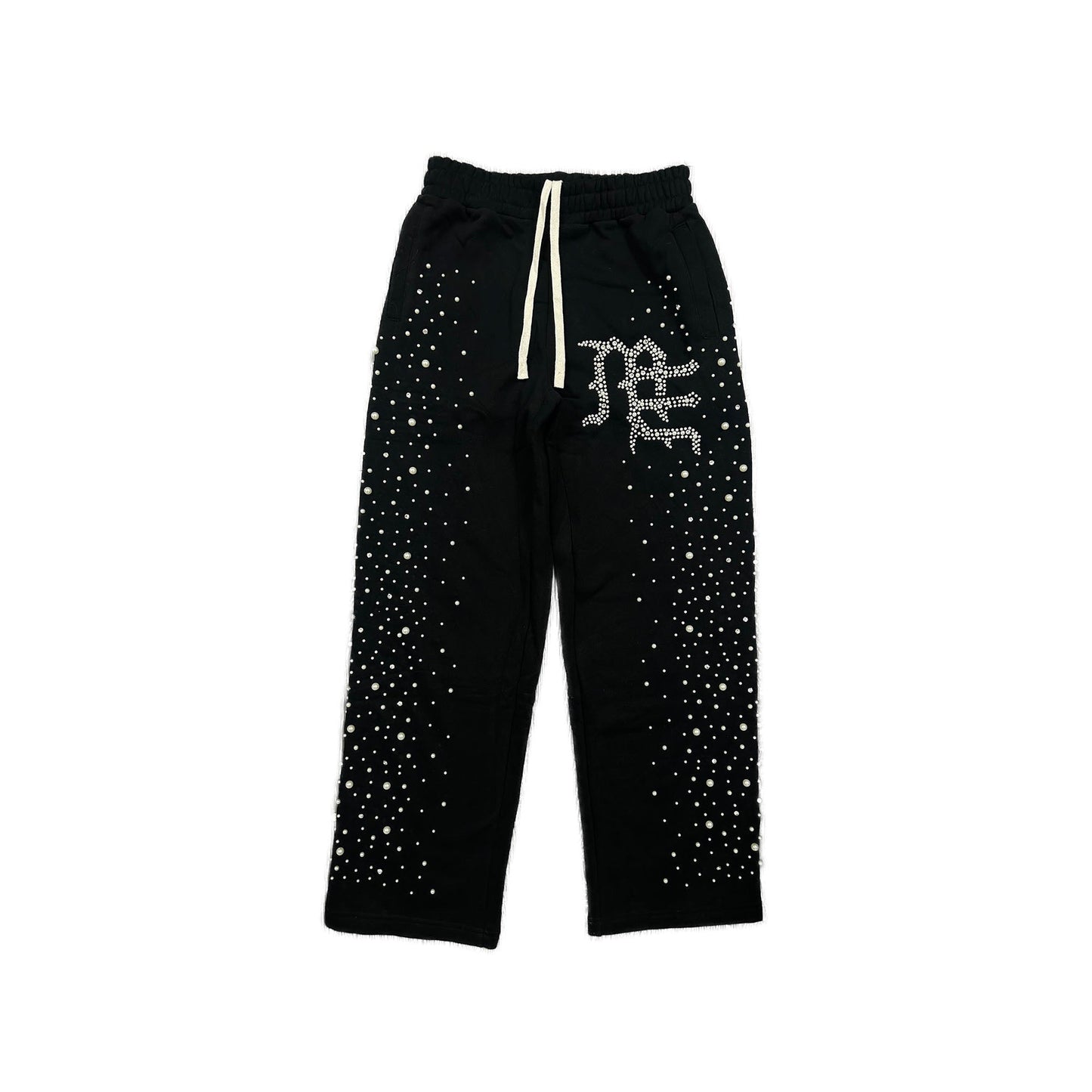 Mixed Emotion Brand Classic Pearl Black Sweatpants