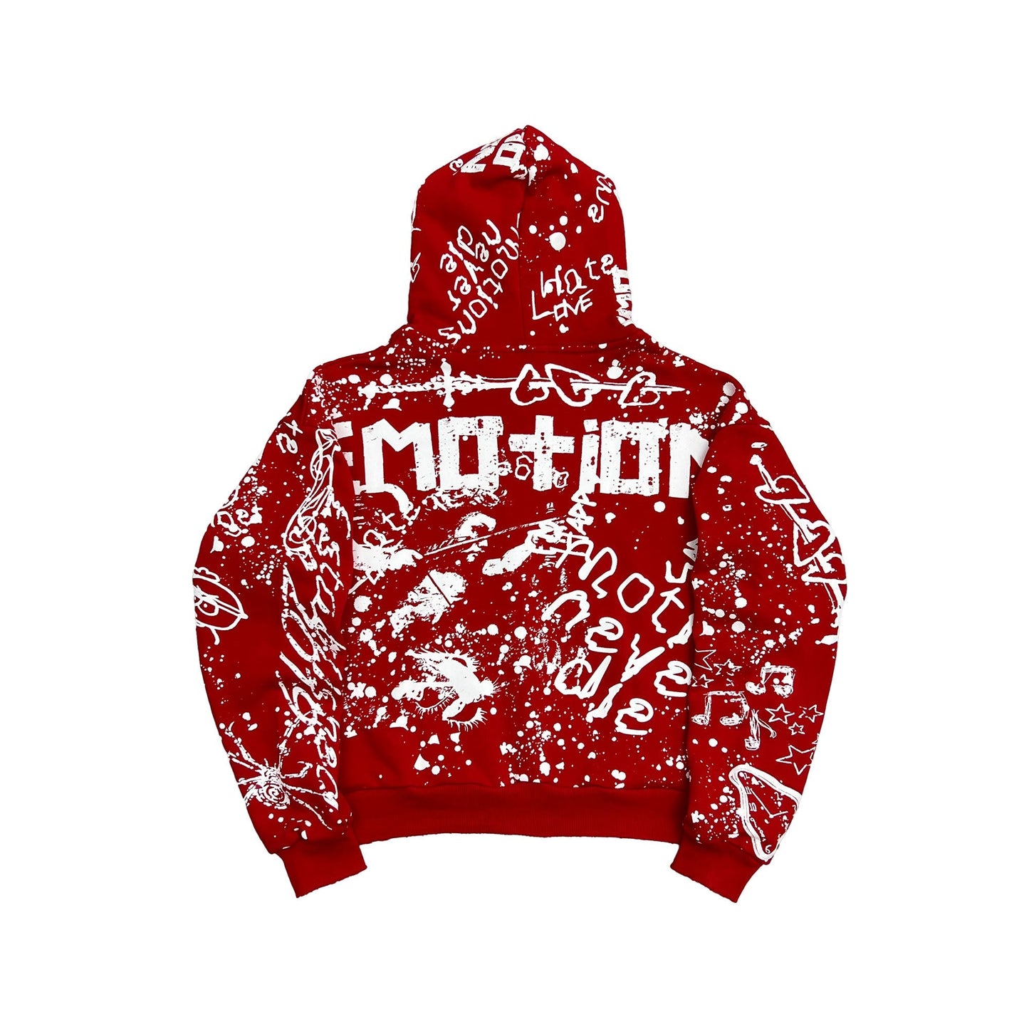 Mixed Emotion Brand Graffiti Red Hoodie