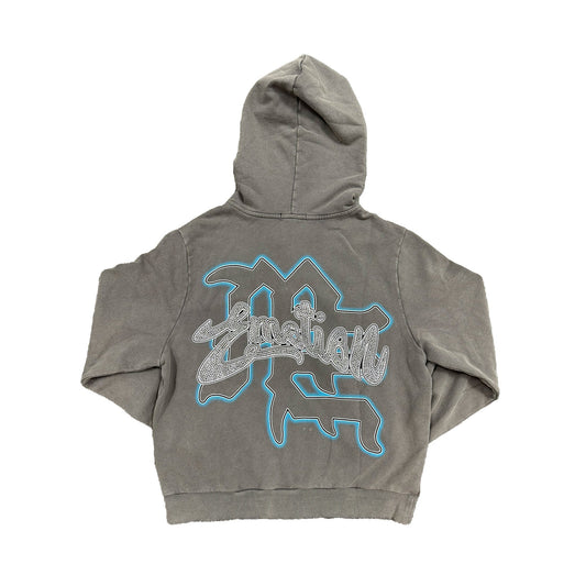 Mixed Emotion Brand Grey Rhinestone Hoodie