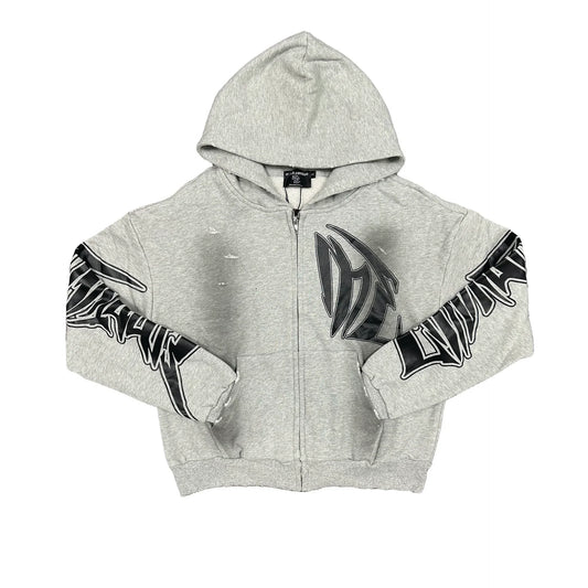 Mixed Emotion Faded Grey Hoodie