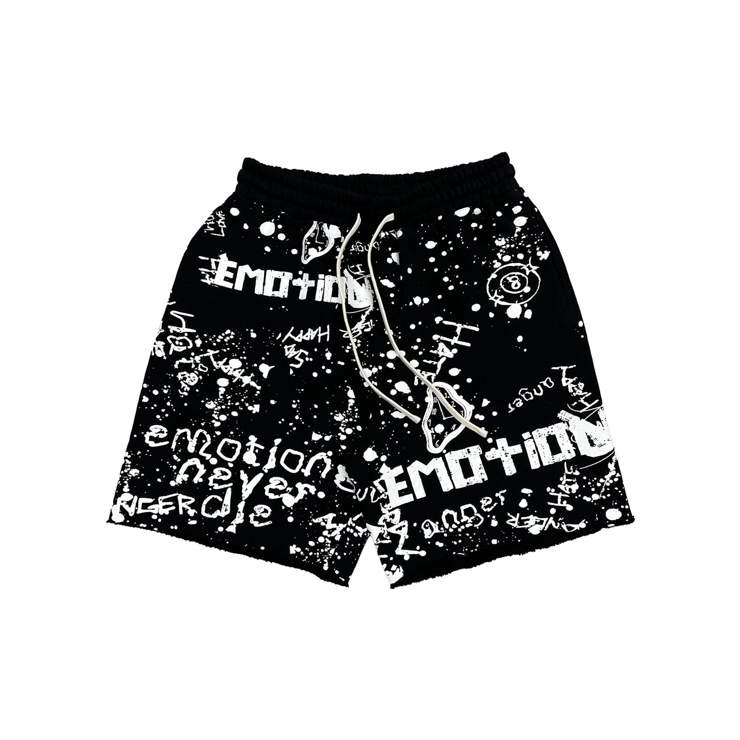 Mixed Emotion Brand Graffiti Black Shorts