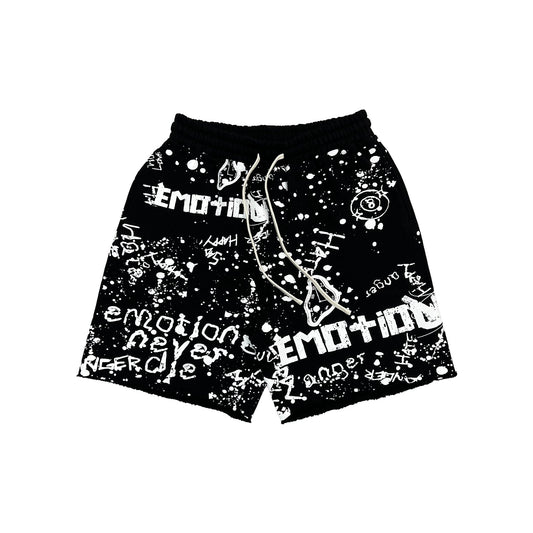 Mixed Emotion Brand Graffiti Black Shorts