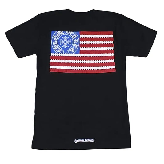 American Flag  Black Shirt Men