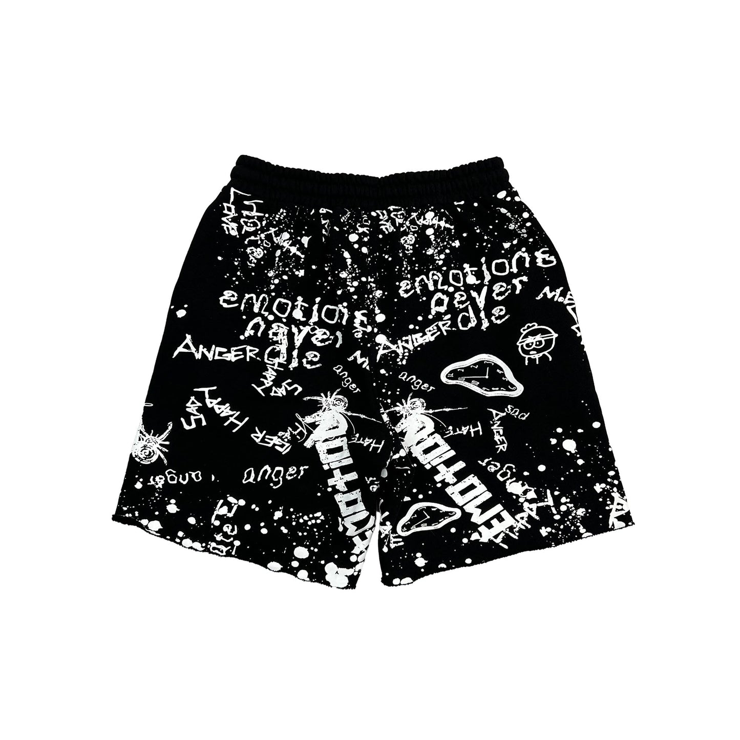 Mixed Emotion Brand Graffiti Black Shorts