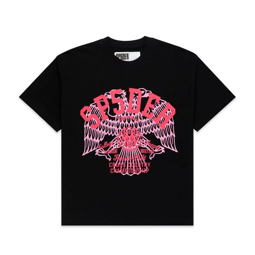 Sp5der Black Cross Country Slub TEE