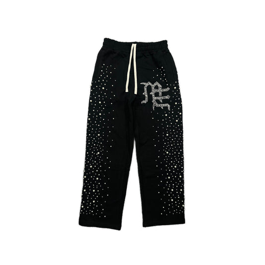 Mixed Emotion Brand Classic Pearl Black Sweatpants