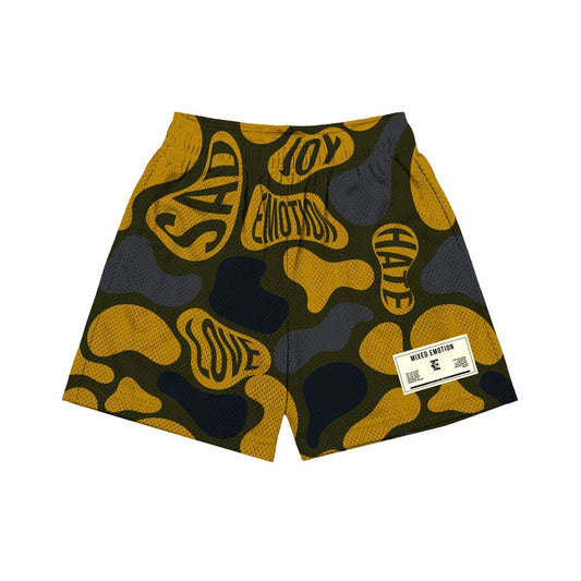 Mixed Emotiona Brand Camo yellow Green Shorts