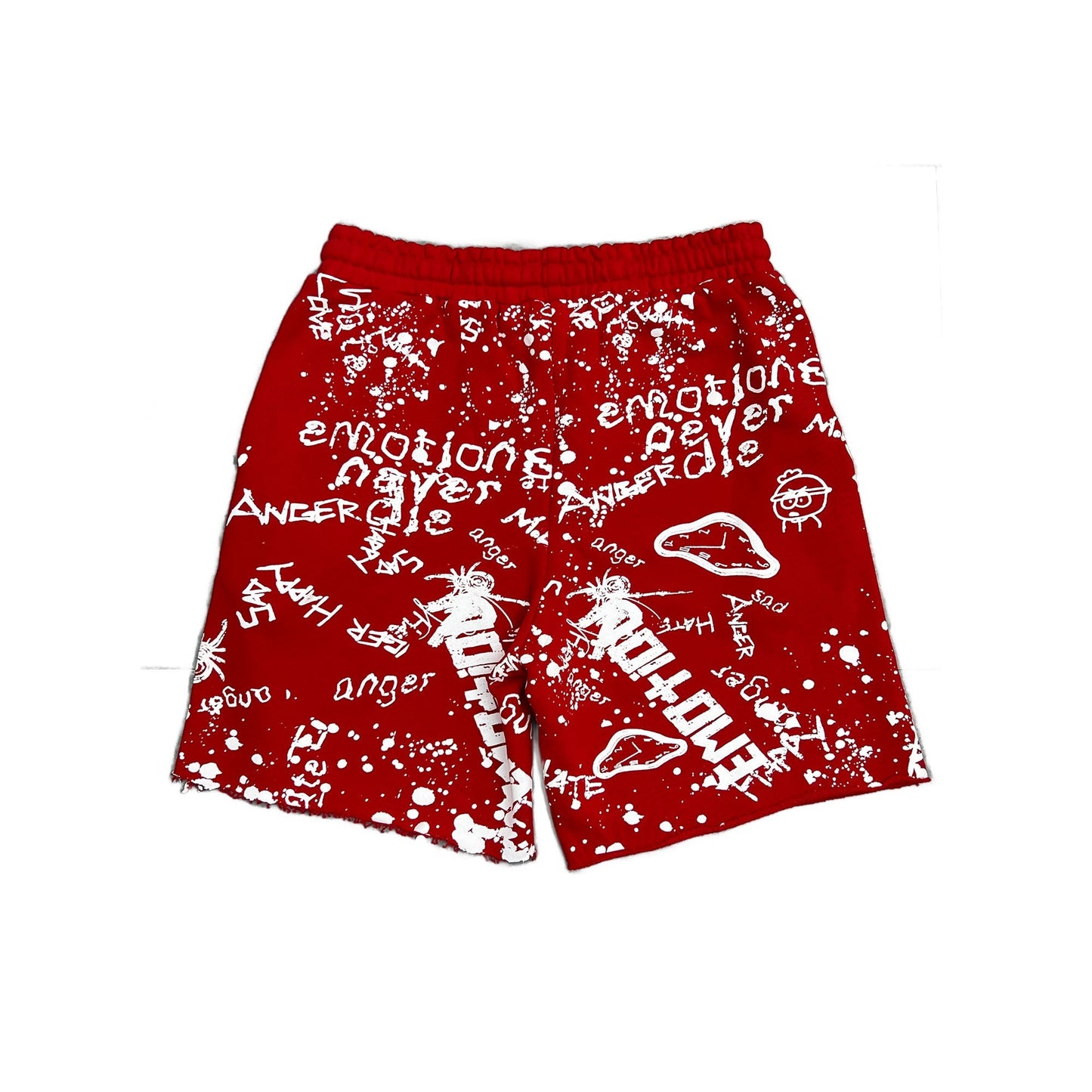 Mixed Emotion Brand Graffiti Red Shorts