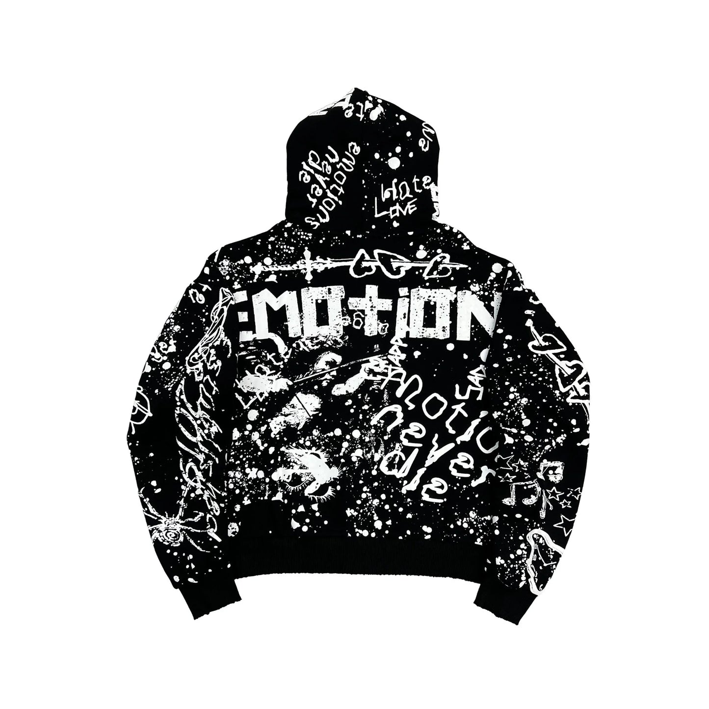 Mixed Emotion Brand Graffiti Dark Hoodie