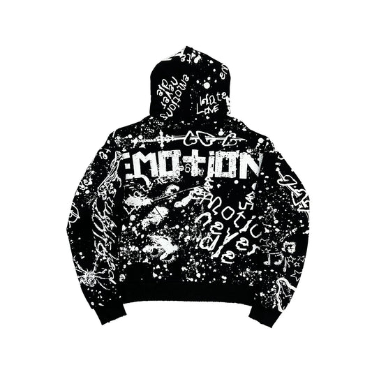 Mixed Emotion Brand Graffiti Dark Hoodie