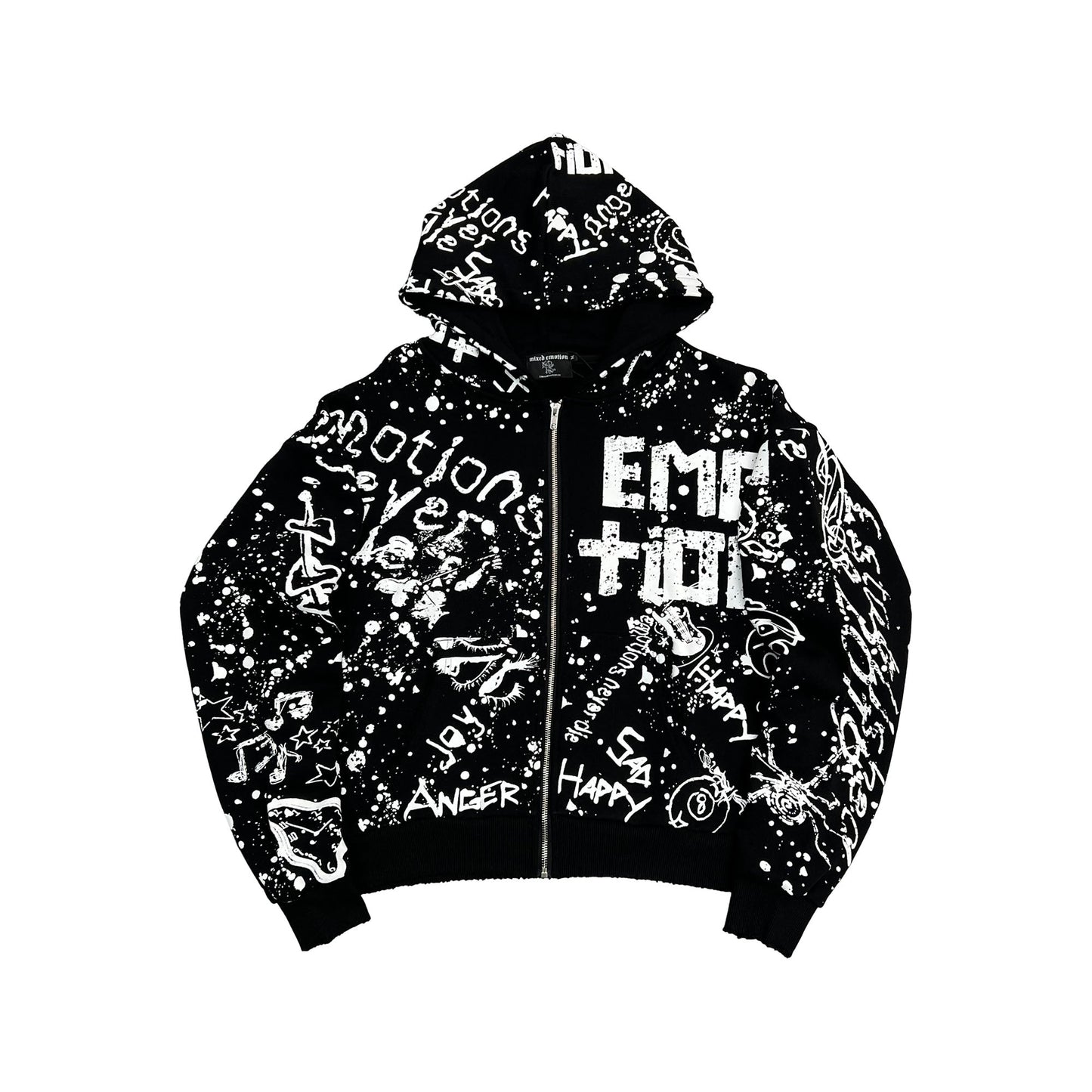 Mixed Emotion Brand Graffiti Dark Hoodie