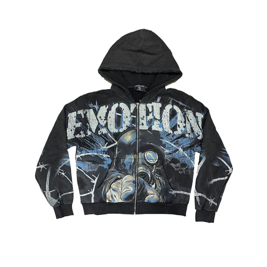 Mixed Emotion Brand Acid Black Hoodie