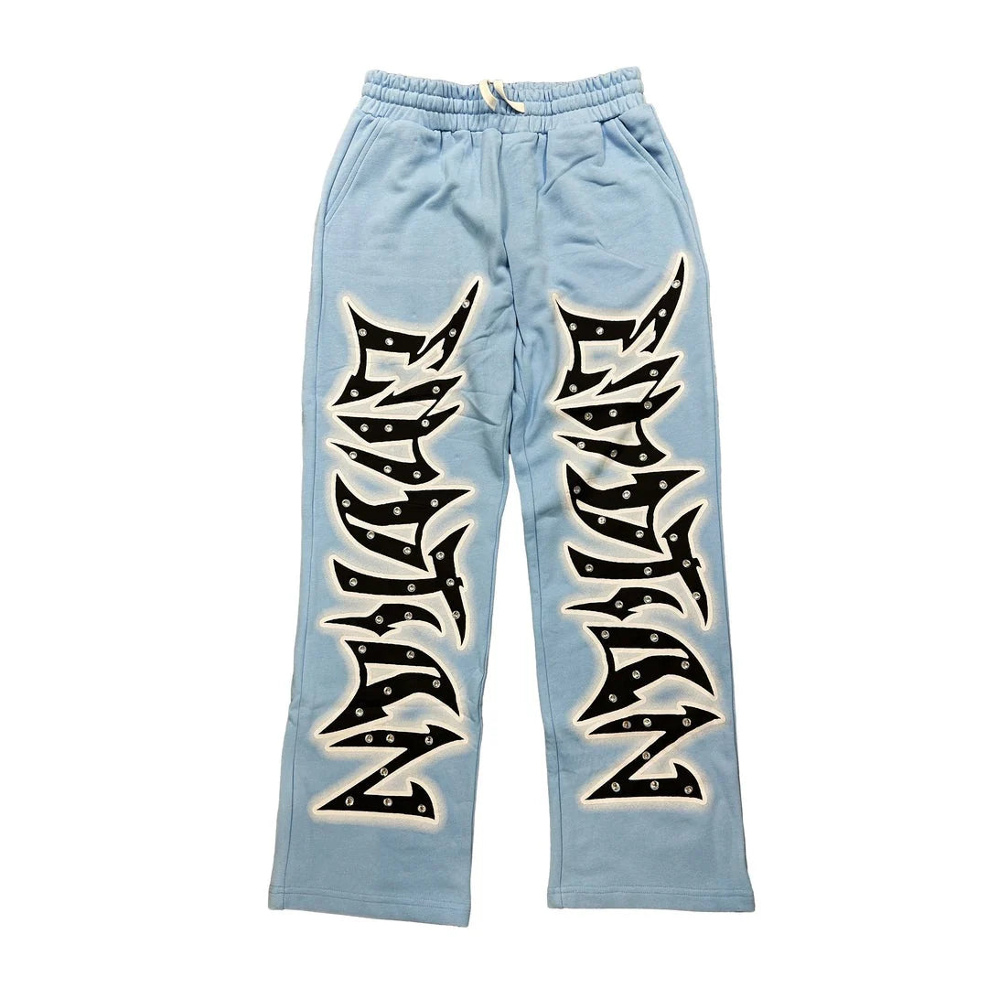 Mixed Emotion Blue Graffiti Sweatpants