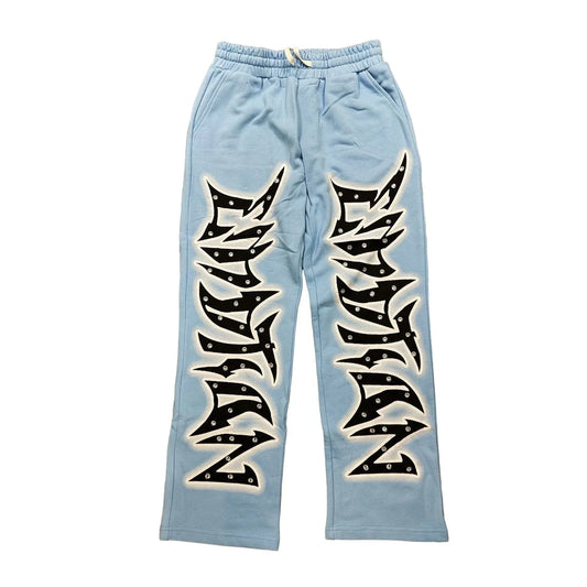 Mixed Emotion Blue Graffiti Sweatpants