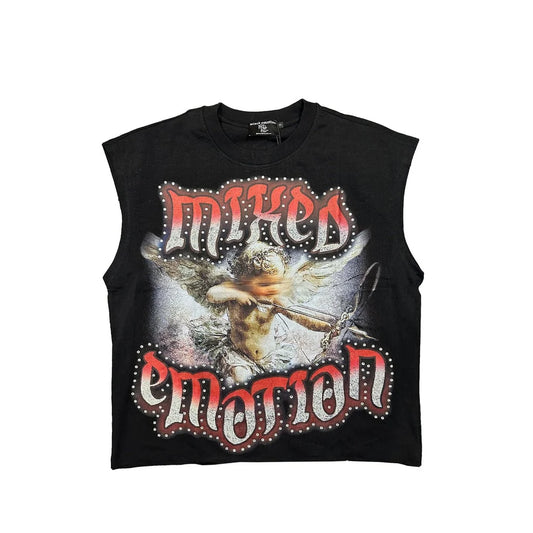 Mixed Emotion Brand Angel black Sleeveless Shirt