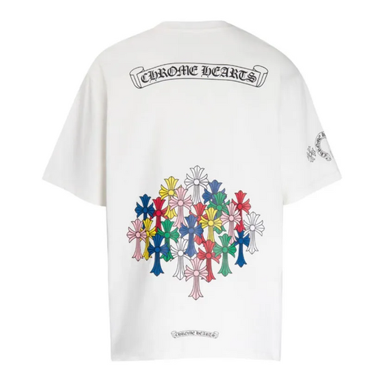 Multicolor Cross  Shirt White