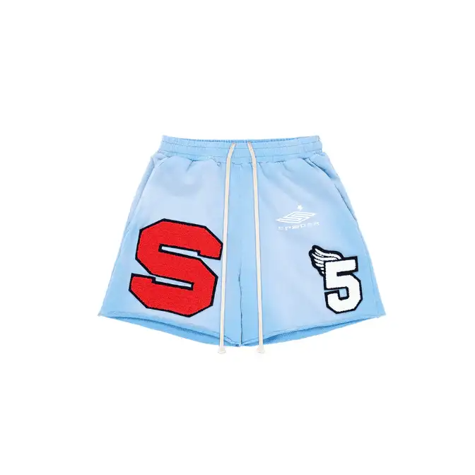 Sp5der Blue Cut Sweat Short