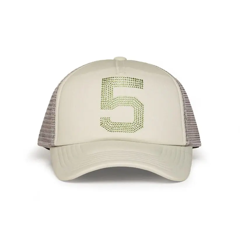 Sp5der Slate Grey Rhinestone 5 Trucker Hat