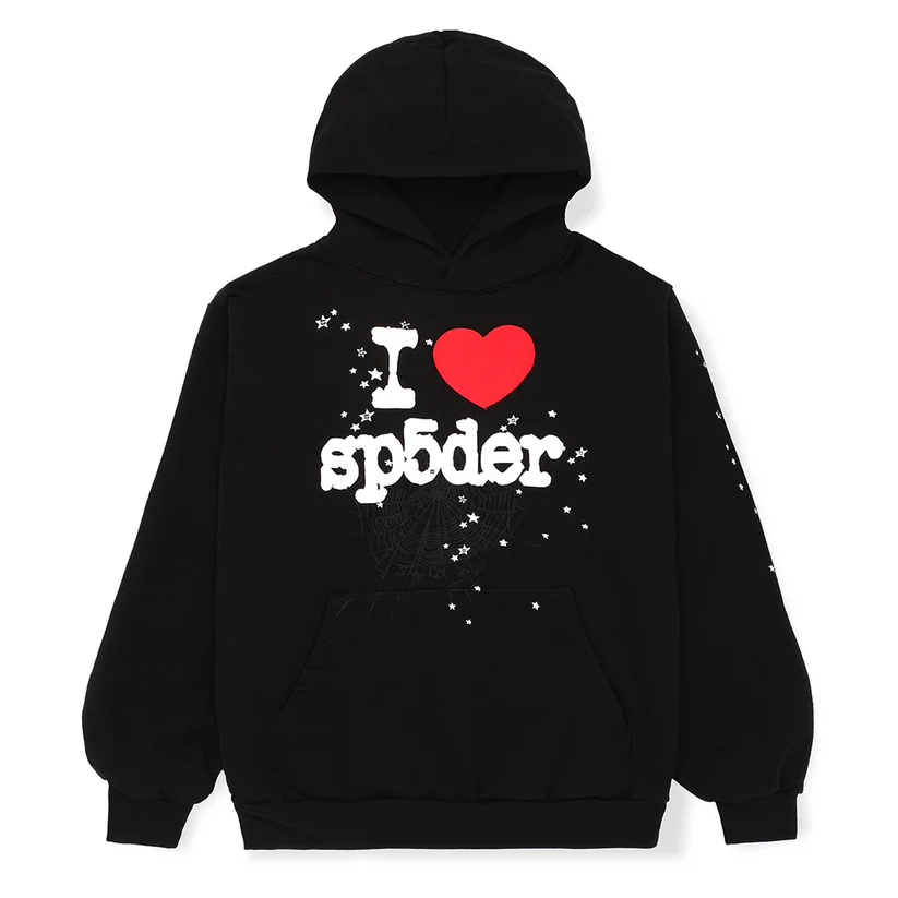 Sp5der i Heart Black Hoodie
