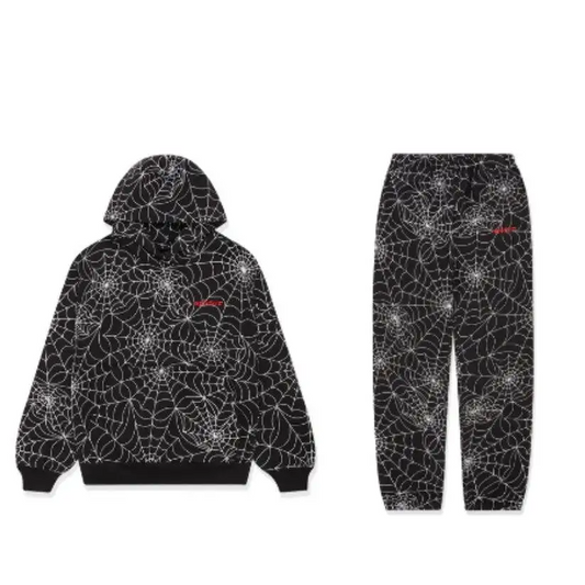 Sp5der Black AOP Tracksuit