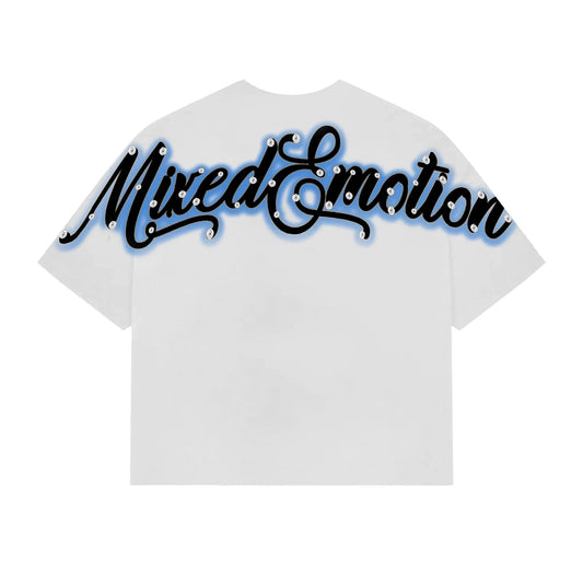 Mixed Emotion Brand White-Blue Shirt
