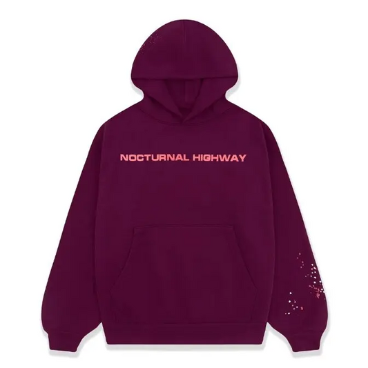 Sp5der Burgundy NOCTURNAL HIGHWAY HOODIE