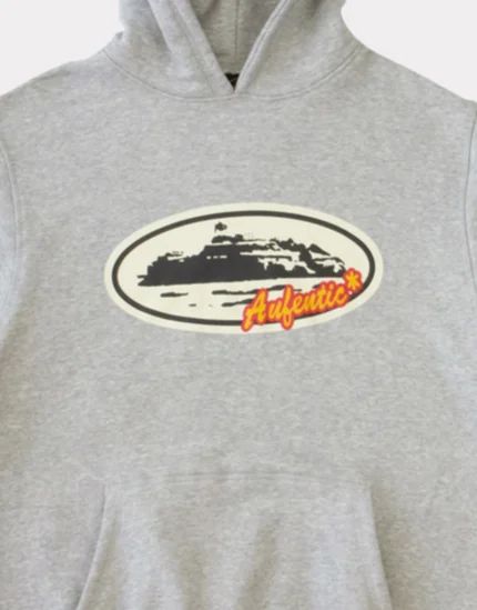 Sweat à capuche Corteiz Aufentic Gris