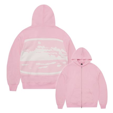 CORTEIZ HYBRID JACQUARD KNIT ALCATRAZ ZIP HOODIE ROSE