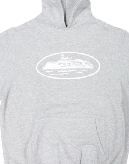 Sweat à capuche Corteiz Alcatraz gris