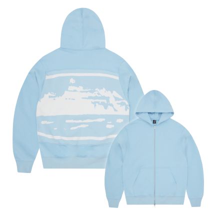 CORTEIZ HYBRID JACQUARD KNIT ALCATRAZ ZIP HOODIE BLEU BÉBÉ