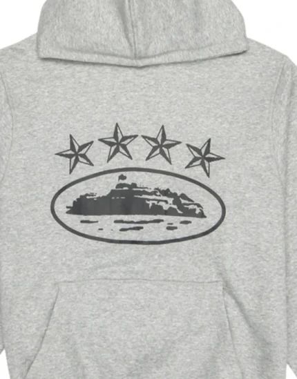 Sweat à capuche Corteiz 4Starz Alcatraz gris