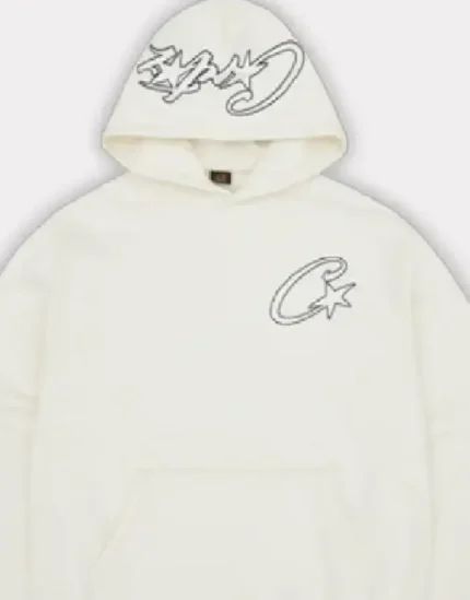 CORTEIZ SATIN C STAR APPLIQUÉ HOODIE OFF WHITE